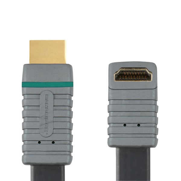 Bandridge 2m HDMI 270° HDMI-kaapeli HDMI-tyyppi A (vakio) Musta, Harmaa