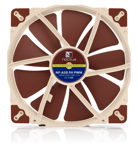 Noctua NF A20 5V PWM Datorväska Fan 20 cm Beige, Röd