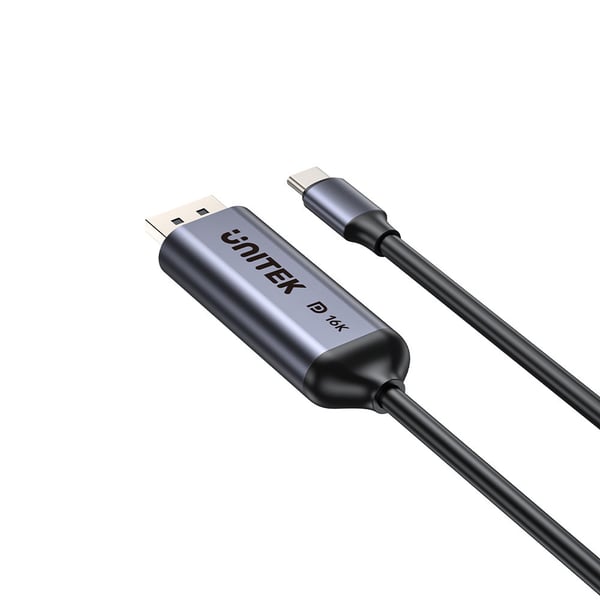 UNITEK V1441AGY01 videokaapeli-adapteri 1,8 m USB Type-C DisplayPort Tummanharmaa, Musta