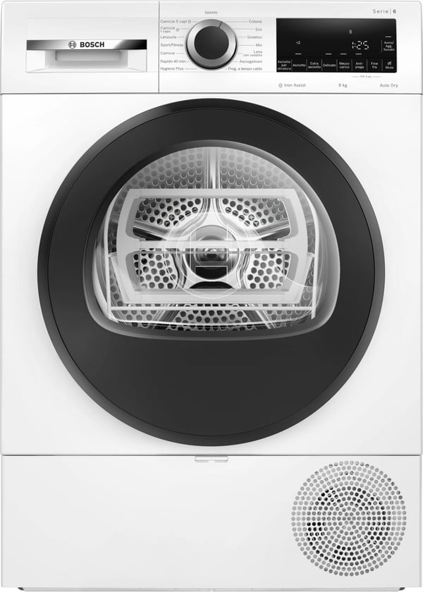 Miniatyrbillede 1 af 13: Bosch Serie 6 WQG243C0II tørretumbler Fritstående Front-læsning 9 kg Hvid