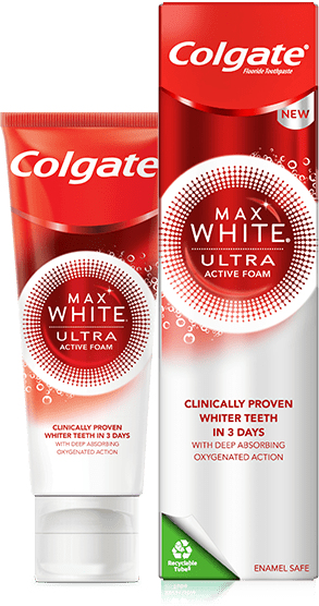 Colgate Max White Ultra Active Foam Blegningstandpasta