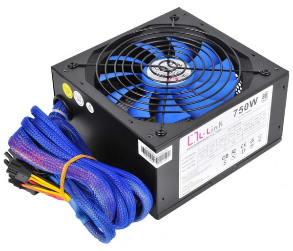 L-Link LL-PS-750-80+ virtalähdeyksikkö 750 W 20+4 pin ATX Musta