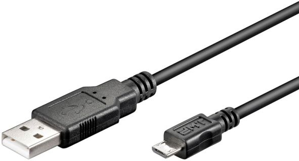 Miniatyrbillede 1 af 2: Hapena USBAM11/1 USB-kabel USB 2.0 1 m USB A Micro-USB B 0,48 Gbit/sek. Sort