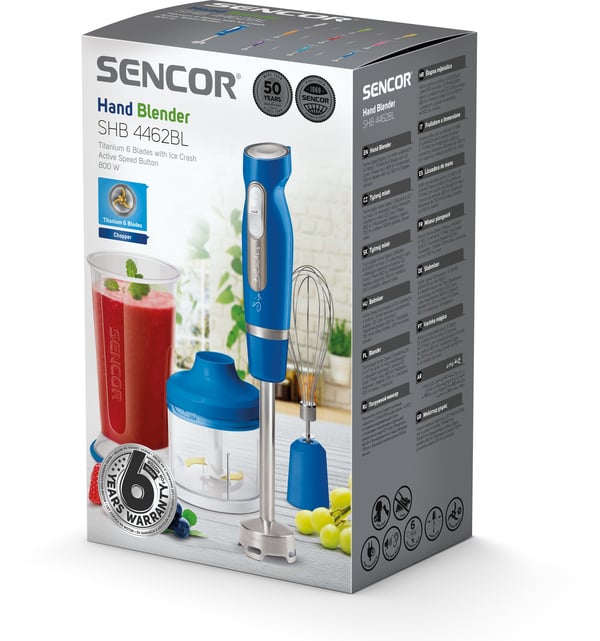Miniatyrbillede 10 af 24: Sencor SHB 4462BL-EUE3 blender 0,7 L Nedsænkning blender 1000 W Blå, Rustfrit stål