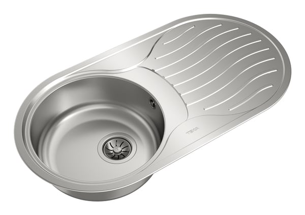 Miniatyrbild 5 av 9: Teka DR 80 1C 1E Toppmonterat handfat Oval Rostfritt stål