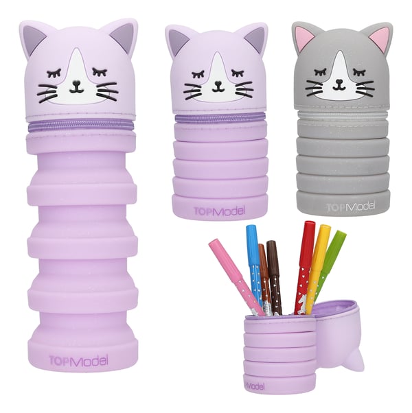 Miniatyrbillede 5 af 8: TOPModel Silicone Penalhus BLOOMING KITTY