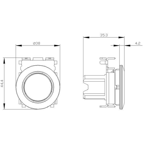 Pikkukuva 3 / 3: Siemens 3SU1061-0JB40-0AA03SU10610JB400AA0 Drucktaster beleuchtet