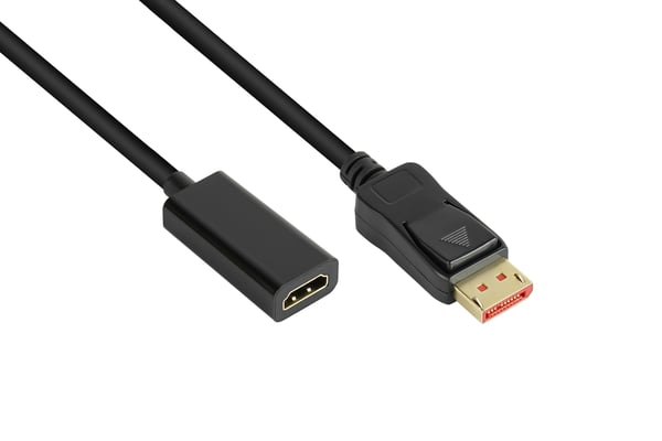 Alcasa DP-AD09 videokabeladapter 0,2 m DisplayPort HDMI Svart