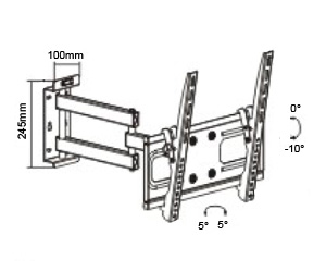 Miniatyrbillede 2 af 2: SUNNE 23-42-EAX tv-beslag 106,7 cm (42") Sort