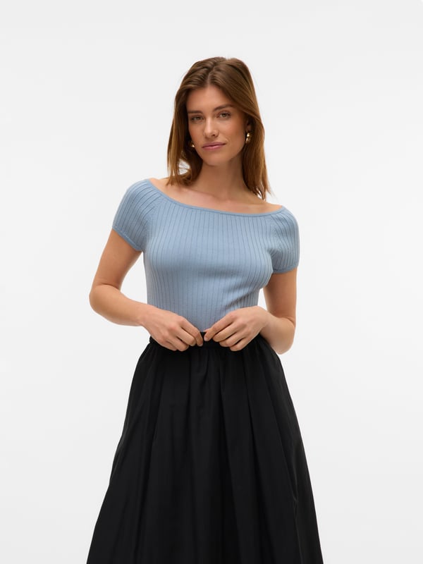 Vero Moda VMPOPPY Top Tanktop Bådhals Kort ærme