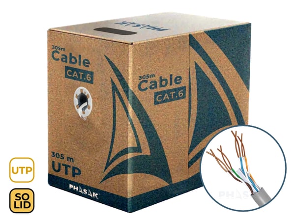 Miniatyrbillede 4 af 10: Phasak PHR 6302 netværkskabel Grå 305 m Cat6 U/UTP (UTP) Rund
