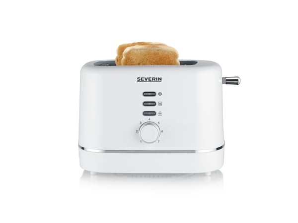 Miniatyrbillede 1 af 2: Severin AT 4324 brødrister 2 skive(r) 850 W Hvid
