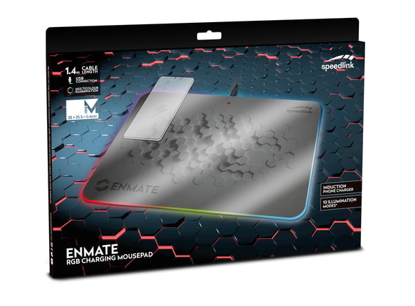 SPEEDLINK ENMATE RGB Gaming musemåtte Grå