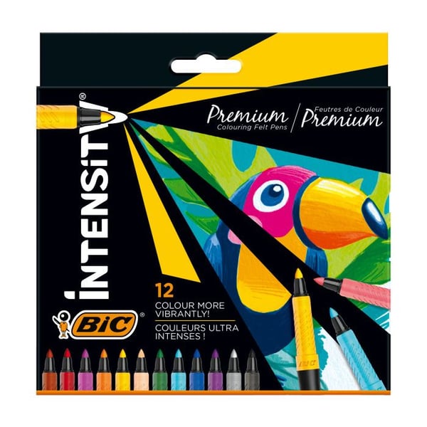 BIC Intensity Premium huopakynä Hienojakoinen Musta, Sininen, Vihreä, Vaaleansininen, Oranssi, Purppura, Punainen, Vaniljanvärinen, Violetti, Valkoinen, Keltainen