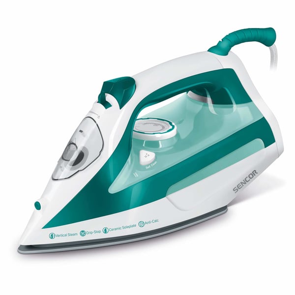 Sencor SSI 6100GR silitysrauta Höyrysilitysrauta Keraaminen pohjalevy 2600 W Vihreä