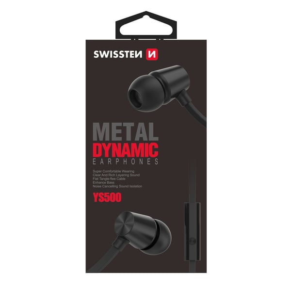 Pikkukuva 2 / 6: Swissten YS500 Kuulokkeet Langallinen In-ear Puhelut/Musiikki Musta