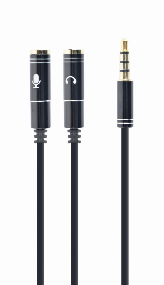 Miniatyrbillede 1 af 3: Gembird !Adapter audio microphon 3.5mm mini Jack/4PIN/0. lydkabel 0,2 m 2 x 3.5mm Sort