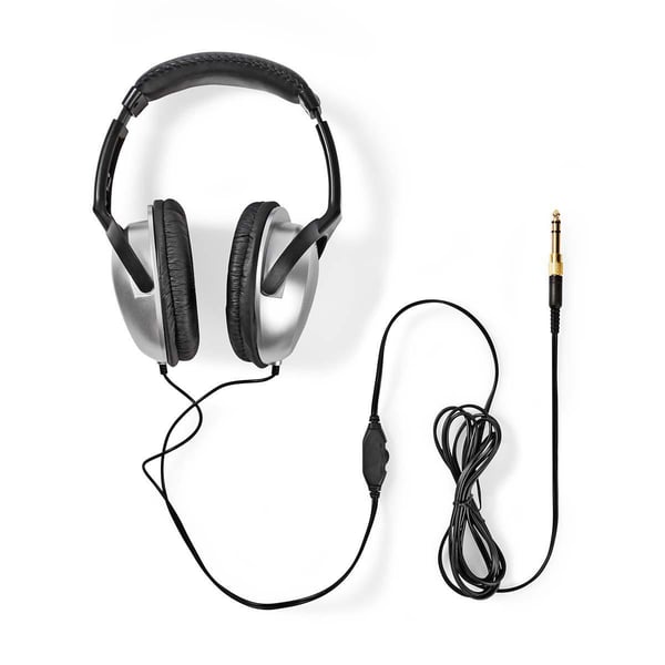 Miniatyrbild 5 av 8: Nedis HPWD1201BK hörlur och headset Hörlurar Kabel Huvudband Musik Svart, Silver