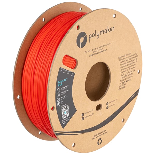 Miniatyrbillede 1 af 7: Polymaker PA02004 3D print materiale Polymælkesyre (PLA) Rød 1 kg