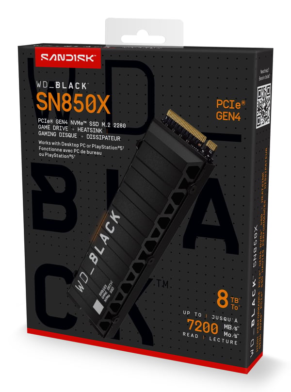 Miniatyrbillede 2 af 4: Western Digital WD_BLACK SN850X NVMe 8 TB M.2 PCI Express 4.0