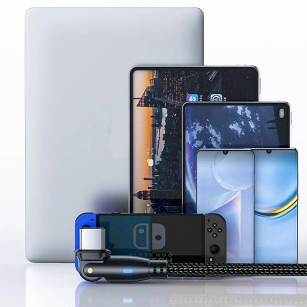 Kaapeli 3MK Hyper Cable N-SARJA USB-C–USB-C 2m 20V/3A 60W pyörivä musta