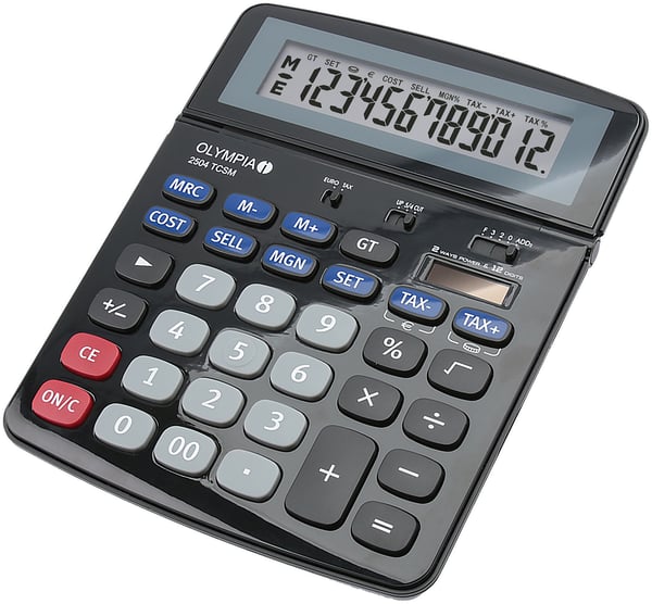 Olympia 2504 regnemaskine Desktop Finansiel Sort, Blå, Grå