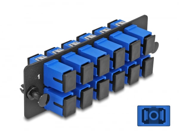 DeLOCK 66925 fiber adapter SC/SC 1 stk Sort, Blå
