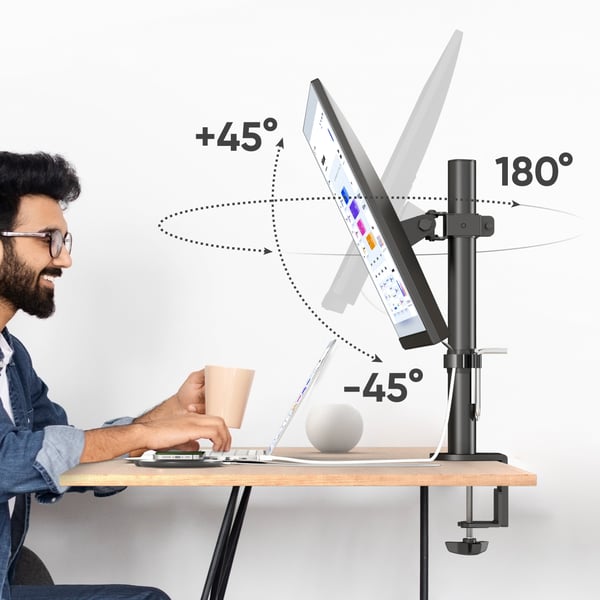 ONKRON D101E-B skærmbeslag og -stativer 86,4 cm (34") Skrivebord Sort
