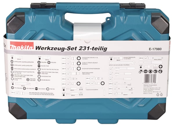 Miniatyrbild 5 av 7: Makita E-17980 mekanisk verktygssats 231 verktyg