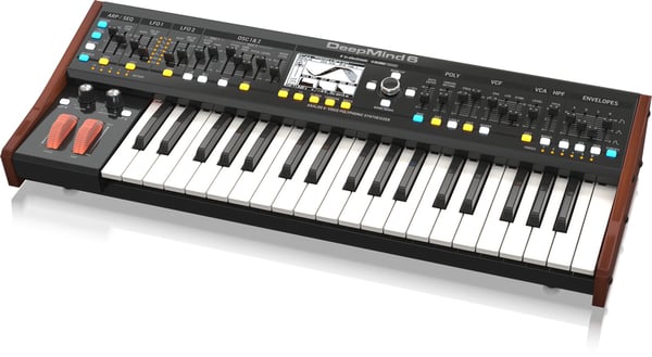Miniatyrbillede 1 af 4: Behringer Deepmind 6 Analog synthesizer 37 Sort, Hvid