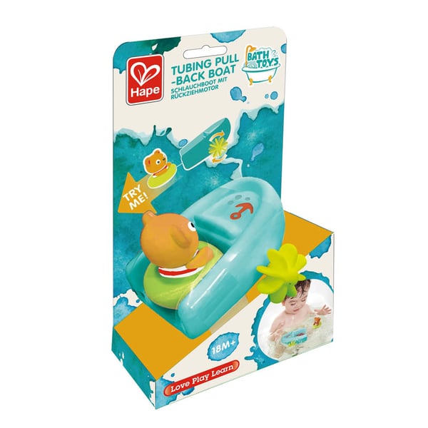 Hape Tubing Pull-back Boat Badebåd Flerfarvet