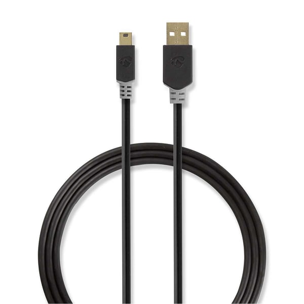 Miniatyrbillede 1 af 3: Nedis CCBW60300AT20 USB-kabel USB 2.0 2 m USB A Mini-USB B 0,48 Gbit/sek. Anthracit