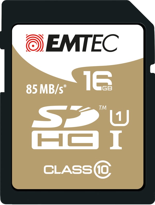 Miniatyrbillede 1 af 2: Emtec SDHC 16GB Class10 Gold + Klasse 10