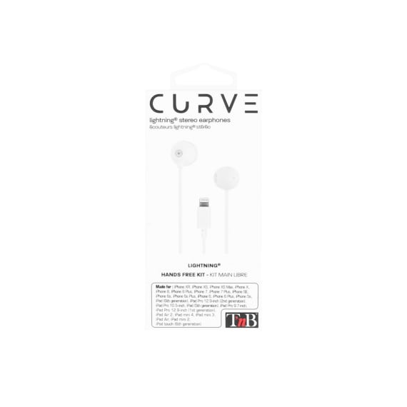 T'nB CURV Headset Kabel I öra Samtal/musik Vit