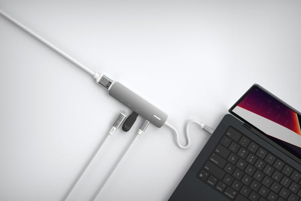 Pikkukuva 10 / 11: LINQ LQ49051 kannettavien tietokoneiden telakka ja porttitoistin Langallinen USB 3.2 Gen 2 (3.1 Gen 2) Type-C Harmaa, Valkoinen