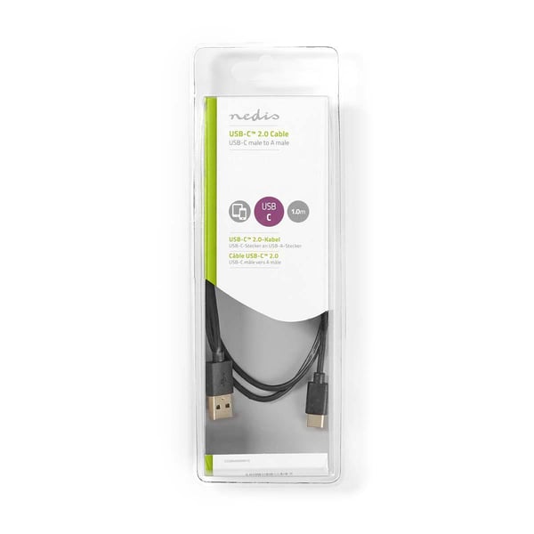 Nedis CCGB60600BK10 USB-kabel USB 2.0 1 m USB B USB A 0,48 Gbit/sek. Sort