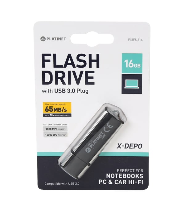 Platinet PMFU316 USB-sticka 16 GB USB Type-A 3.2 Gen 2 (3.1 Gen 2) Svart