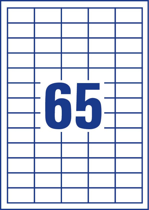 Miniatyrbillede 3 af 4: Avery 3666-10 selvklæbende etiket Rektandel Permanent Hvid 650 stk