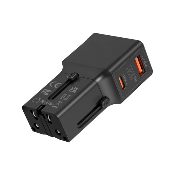 Mobile Origin TAD25-2P-BLK oplader til mobil enhed Universel Sort Vekselstrøm, USB Hurtig opladning Indendørs