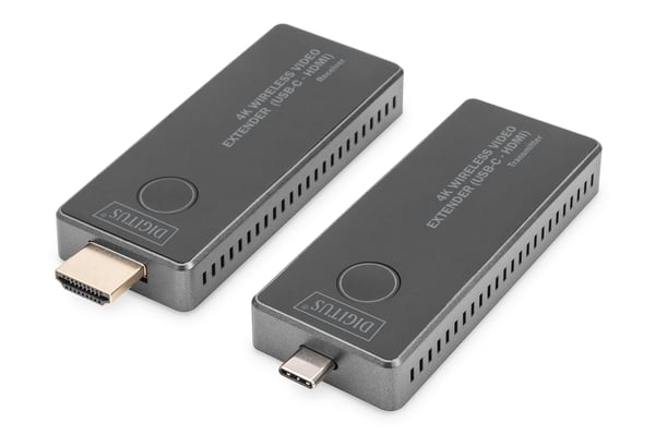 DIGITUS 4K Trådløs Video Extender, 30 m (USB-C - HDMI)
