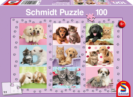 Schmidt Spiele 4056268 Puslespil 100 stk Dyr