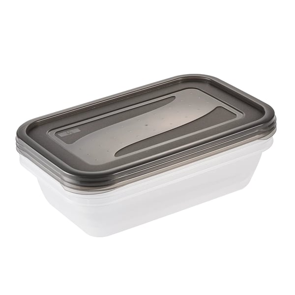keeeper Fredo Rektangulär Container 2,4 l Svart, Transparent 3 styck