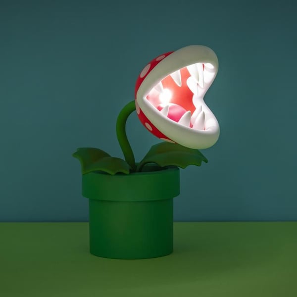 Miniatyrbild 2 av 4: Paladone Piranha Plant Posable Lamp BDP bordslampor LED Grön, Röd, Vit