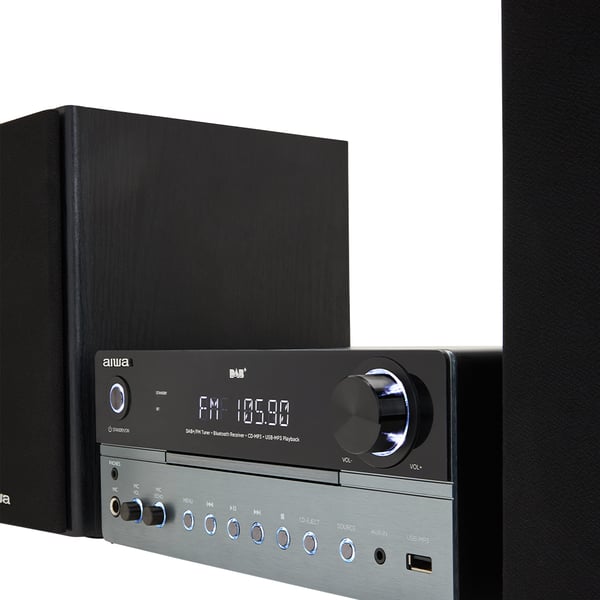 Pikkukuva 4 / 15: Aiwa MSBTU-700DAB kodin äänentoistolaite Kodin mikroaudiojärjestelmä 25 W Arctic blue, Musta