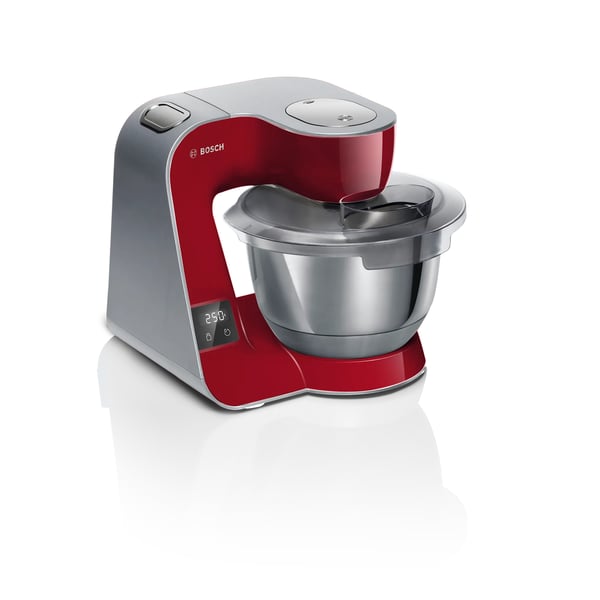 Bosch Serie 4 MUM5X720 matberedare 1000 W 3,9 l Röd, Silver Inbyggd våg