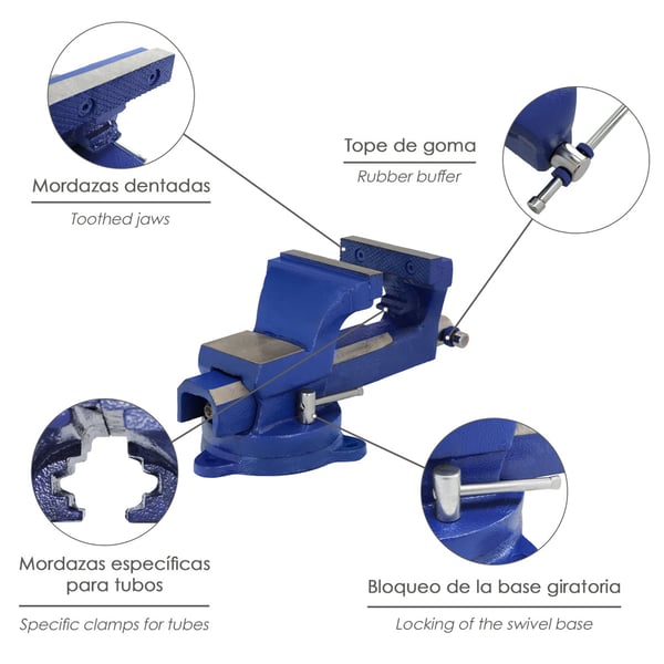 Wolfpack Tornillo Banco Giratorio Heavy Duty 105 mm.