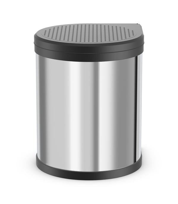 Hailo Compact-box M 15 l Rund Rostfritt stål Svart, Rostfritt stål
