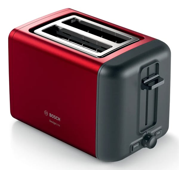 Bosch TAT3P424DE brødrister 2 skive(r) 970 W Sort, Rød