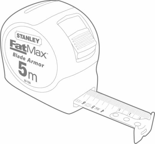 Miniatyrbild 5 av 7: Stanley 0-33-720 måttband 5 m ABS synthetics Svart, Gul