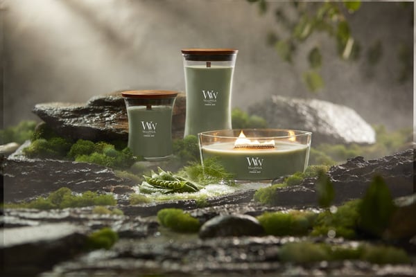 Miniatyrbild 5 av 5: WoodWick Ethereal Haze stearinljus Rund Ljusgrön 1 styck